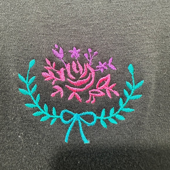 VTG Bermuda Run A Lien‎ Midi Dress Women Large Black Embroidered Sleeveless - Picture 8 of 12